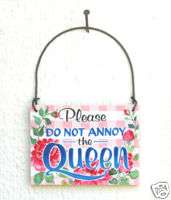 QUEEN SIGN Bedroom Office Shabby Cottage Style Chic NEW  
