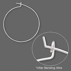 1000 Silver Plated 25mm Earwire Hoops Wine Charm Rings  