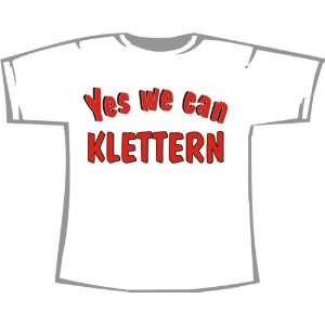 Yes we can Klettern; Kinder T Shirt weiß  Sport & Freizeit