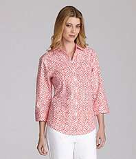 Westbound Woman Easy Care Ikat Print Shirt $49.00