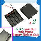 New 4 AA 2A Battery 6V Holder Box Case with ON/OFF Switch Black