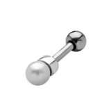 TIP Ohrschmuck Barbell 1.2x6mm mit weißer Kunstperle. Von 