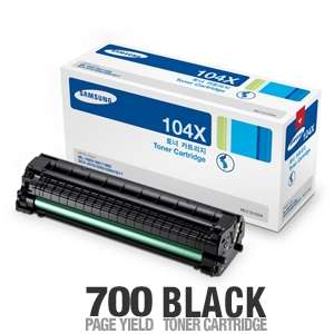 Samsung MLT D104X Black Toner Cartridge   approximate 700 page Yield 