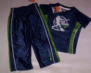 New Boys Size 24 Months Athletic Works Blue and Green Baseball Pants 