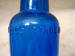 nice cobalt bottle marked Keasbey & Mattison Ambler PA. IN overall 