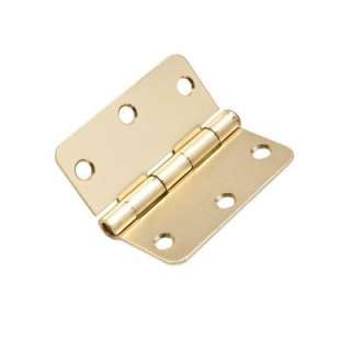 Everbilt 3 1/2 In. 1/4 In. Radius Satin Brass Hinge 14992 at The Home 