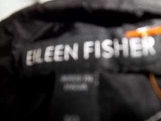 Stunning Eileen Fisher Little Black Silk Cocktail Party Dress Tiered 