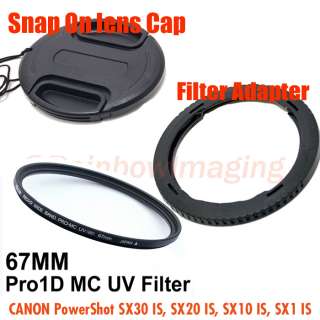 Adapter as CANON FA DC67A Pro1D UV Filter Cap SX30 IS  