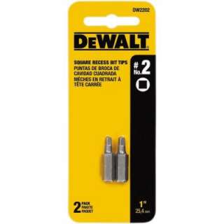 DEWALT 1 In. #2 Square Recess Insert Bit Tips 2 Pack (DW2202 Z) from 