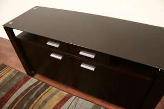 Layton Dark Brown Wood / Glass Modern Sideboard   Layton Cabinet 110 