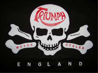 Triumph Motorcycle Skull HOODIE BSA Norton ALL SIZES  