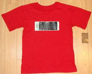 New NWT NIKE JORDAN Boys Bar code Sneaker Red Short Sleeve Shirt L 16 