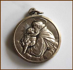 Large Vintage Catholic ST. ANTHONY / ST. FRANCIS Franciscan Medal 