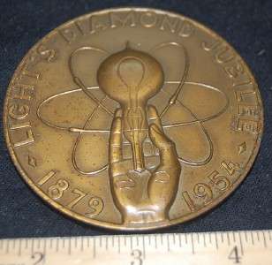   Diamond Jubilee Medal Commemorative Thomas Edison Large Brass Medal