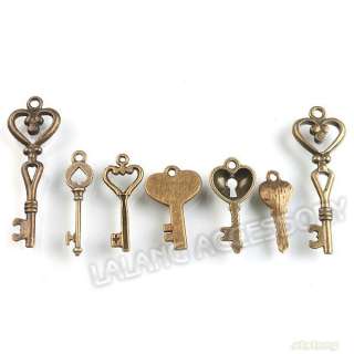 49pcs 142196 Mixed Styles Antique Key Alloy Charms Bronze Pendants 
