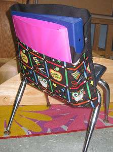   Pocket Seat Desk Sack *SCHOOL ROCKS* 2 POCKETS ORGANIZE FOR Classroom