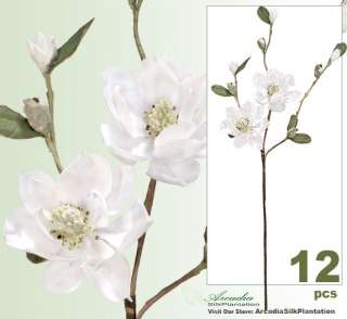 12 pcs 34 Artificial Magnolia Flowers Silk Plants 2846  