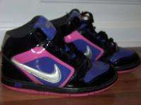  Size 10 Nike Air Force 1 One Hightop, Black, Pink and Purple  