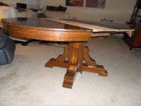 Antique Solid Oak 48 Round Dining Table Includes 2 Leaves 4 6 or 8 