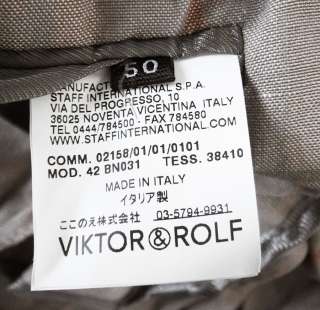1,275 Italy VIKTOR & ROLF Spring Summer Linen Wax Pendant Blazer 50 