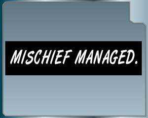 MISCHIEF MANAGED vinyl car decal Funny Harry Potter  
