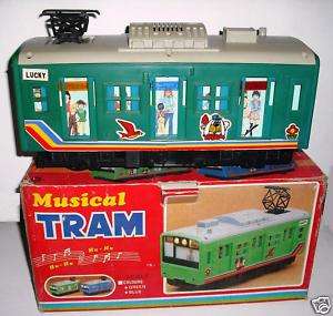 Vintage Musical Tram Train Plastic Toy Taiwan 70s?  