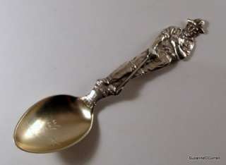   Sterling Silver Bisbee Arizona Figural Mining Souvenir Spoon  