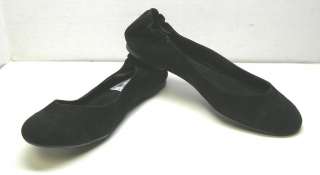 Ralph Lauren ALANZA Black Suede Flats Woman Shoes 6.5 B  
