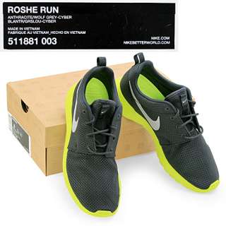 NEW NIKE ROSHE RUN MENS Sz 9 Anthracite Running Shoes Athletic 