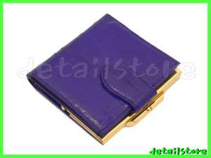 EEL SKIN SMALL FRENCH COIN WALLET MINI PURSE BAG PURPLE  