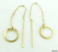   EARRINGS   Chain Dangle Stick Post Fashion Solid 14k Yellow Gold