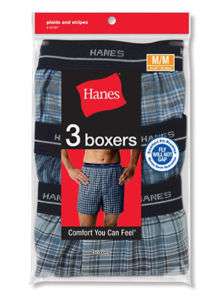 Hanes Mens Yarn Dyed Cotton Assorted Boxers 841BT  