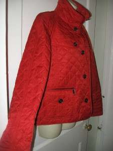 Burberry Brit Quilted Diamond Jacket Military Red M 6 8  