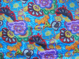 Colorful Floral Pattern Satin Silk Fabric By The Yard  