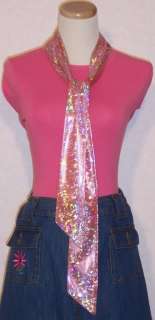 Metallic Soft Pink Belt Waist Neck Scarf Tube Sash NEW  