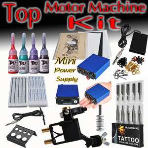 Tattoo Kit Top Motor Machine Needle Ink Power Grip D169  