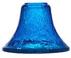 Jewel Blue Crackle Glass Candle Shade Home Decore
