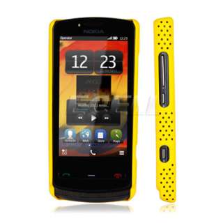 NEW YELLOW PERFORATED MESH HARD BACK CASE COVER FOR NOKIA 700  