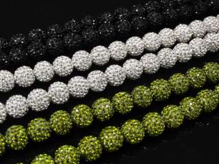 Mens New Black/White/Green Swarovski Crystal 28 In. Chain Necklace 