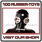 DELUXE GAS MASK SET LATEX RUBBER HOOD NO CATSUIT DRESS 