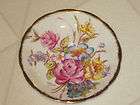   ROYAL ROSLYN SUNNYDALE ENGLAND BONE CHINA RED ROSES & FLOWERS SAUCER