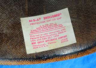 Vintage Old MSA Mine Safety Skullgard Protective Hardhat Hard Hat Cap 