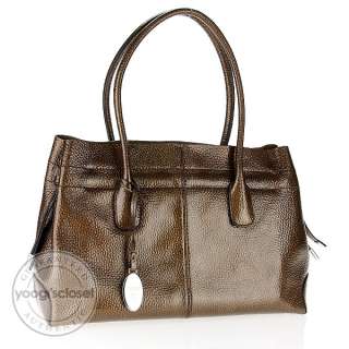 Tods Metallic Brown Patent Leather New Restyling Small Media D Bag 