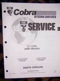 1991 OMC Cobra Stern Drive Parts Catalog 5.7 L AMH i  