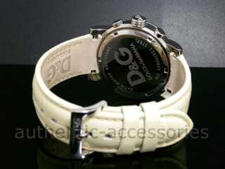 STAINLESS STEEL BODY WITH CREAM COLOURED PADDED LEATHER STRAP AND 