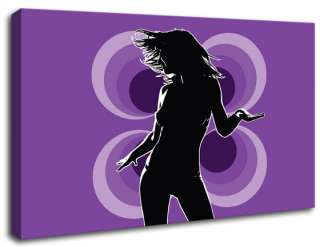 Contemporary Modern Purple Disco Diva Wall Art Décor  