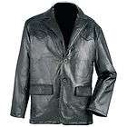 Mens XL Black Western Style Genuine Leather SPORT COAT & VEST NEW 