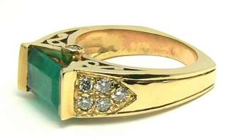 0ct Modern Colombian Emerald & Diamond Custom Made Ring  