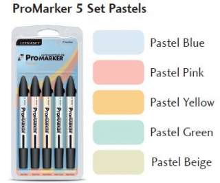   Letraset Promarkers NEW 5 pack PASTELS Promarker Set 6