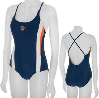 Chicago Bears Womens Cross Strap One Piece Swimsuit 